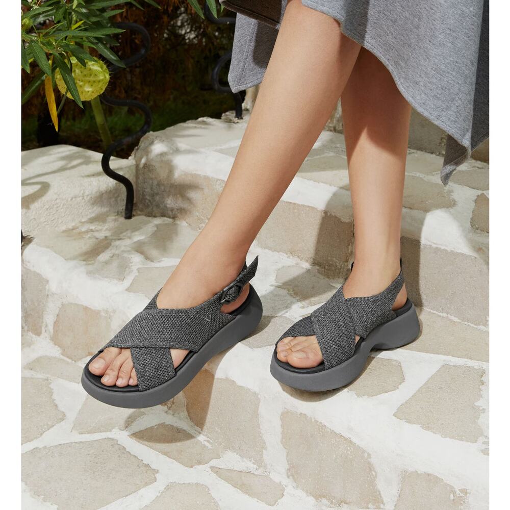 VIVAIA AdaptAll Walker Sandals Kara Size 9 Gray Shimmer GUC Crossover